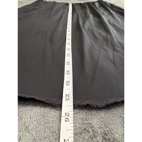 Vintage Vanity Fair Lace Trim Half Slip XXL Black Nylon Antron III USA 70's-80's - Picture 7 of 7